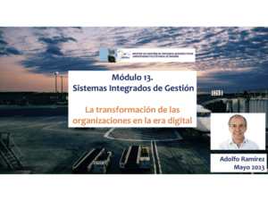 Clase de Transformación empresarial en el Master en Gestión de Sistemas Aeronáuticos. Universidad Politécnica de Madrid